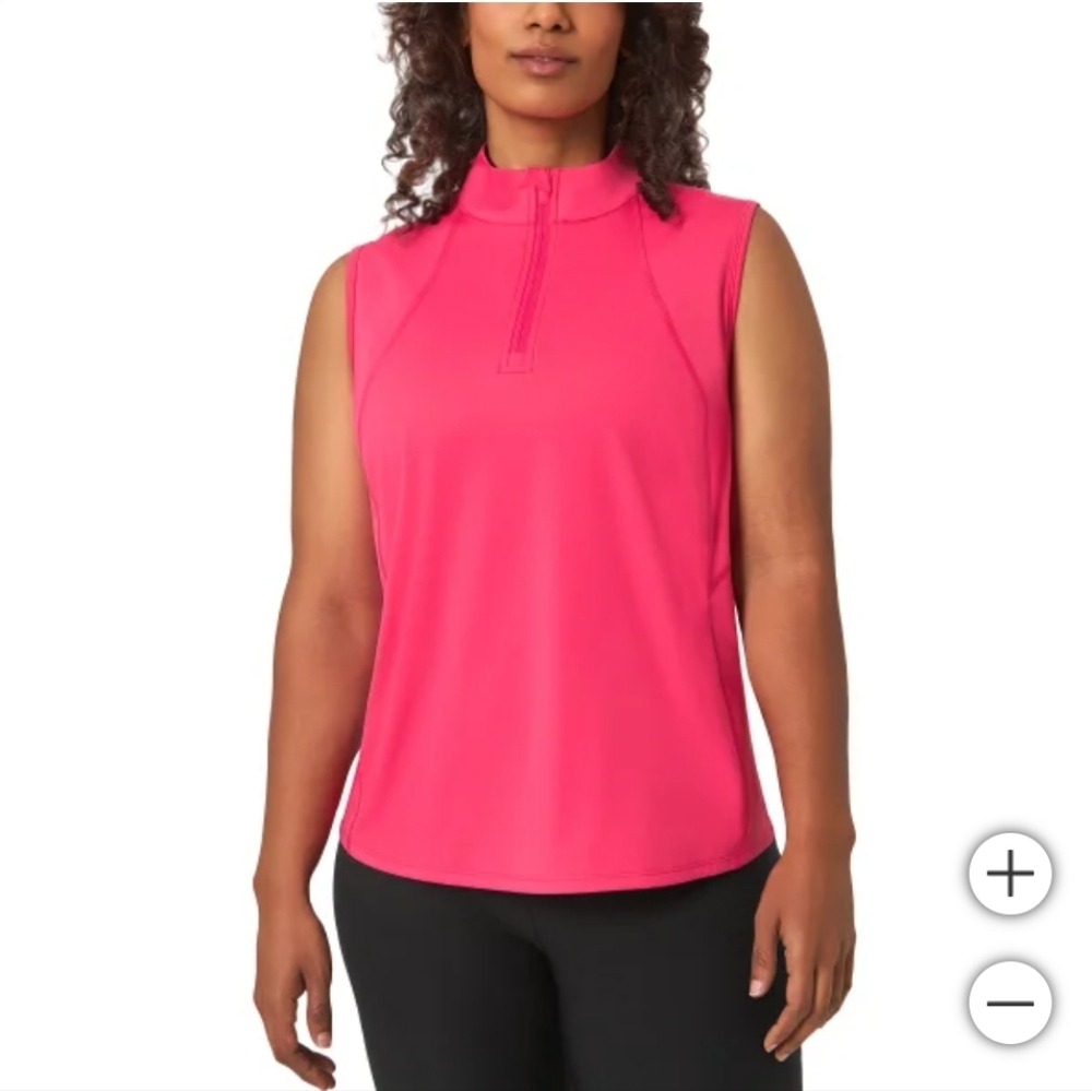 NWT Mondetta Women's Half Zip Sleeveless Tank Pink